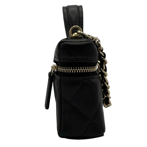 【美品】 CHANEL シャネル BAG CHARM バッグチャーム CHARM ブラック キャビアスキン 美品 BLACK CAVIARSKIN