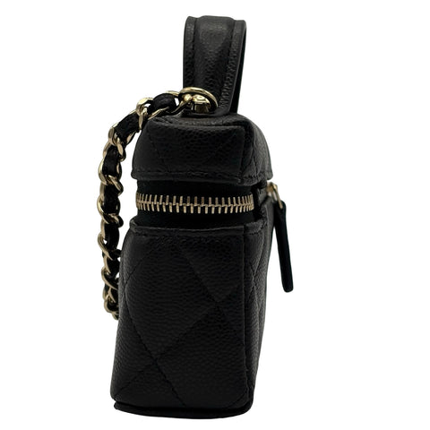 【美品】 CHANEL シャネル BAG CHARM バッグチャーム CHARM ブラック キャビアスキン 美品 BLACK CAVIARSKIN