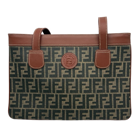 【中古】 FENDI フェンディ ZUCCA SHOULDERBAG ズッカショルダーバッグ ショルダーバッグ ブラウン キャンバス/レザー 中古 USED バッグ