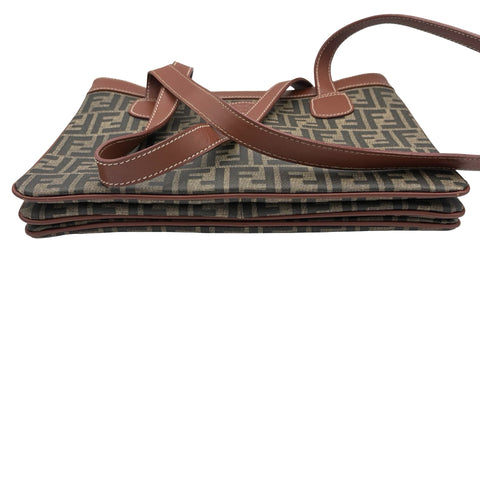 【中古】 FENDI フェンディ ZUCCA SHOULDERBAG ズッカショルダーバッグ ショルダーバッグ ブラウン キャンバス/レザー 中古 USED バッグ