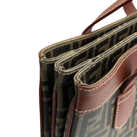 【中古】 FENDI フェンディ ZUCCA SHOULDERBAG ズッカショルダーバッグ ショルダーバッグ ブラウン キャンバス/レザー 中古 USED バッグ