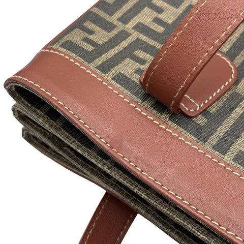 【中古】 FENDI フェンディ ZUCCA SHOULDERBAG ズッカショルダーバッグ ショルダーバッグ ブラウン キャンバス/レザー 中古 USED バッグ