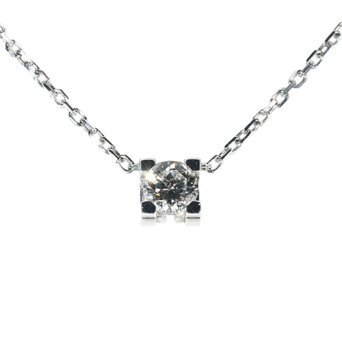 【中古】CARTIER カルティエ K18WG DIAMOND Cドゥカルティエペンダントネックレス 0.20ct F VVS1 EX NONE  2.3g