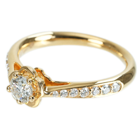【中古】CHANEL シャネル K18PG DIAMOND カメリア コレクション エンゲージメントリング RING 0.26ct F VVS1 3EX NONE J10834 3.3g #49 GIAミニ鑑定書 指輪