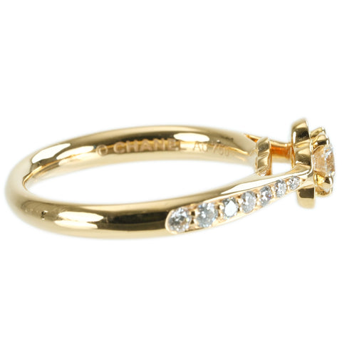 【中古】CHANEL シャネル K18PG DIAMOND カメリア コレクション エンゲージメントリング RING 0.26ct F VVS1 3EX NONE J10834 3.3g #49 GIAミニ鑑定書 指輪