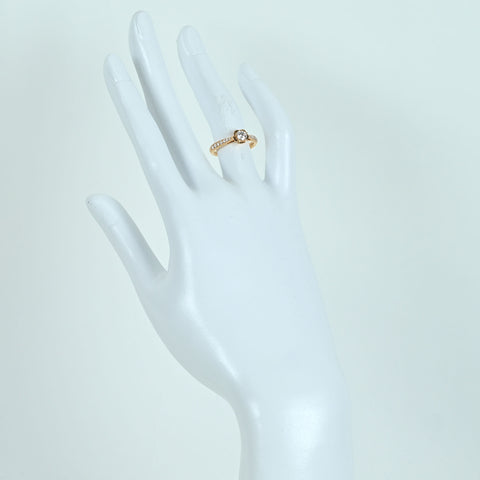 【中古】CHANEL シャネル K18PG DIAMOND カメリア コレクション エンゲージメントリング RING 0.26ct F VVS1 3EX NONE J10834 3.3g #49 GIAミニ鑑定書 指輪