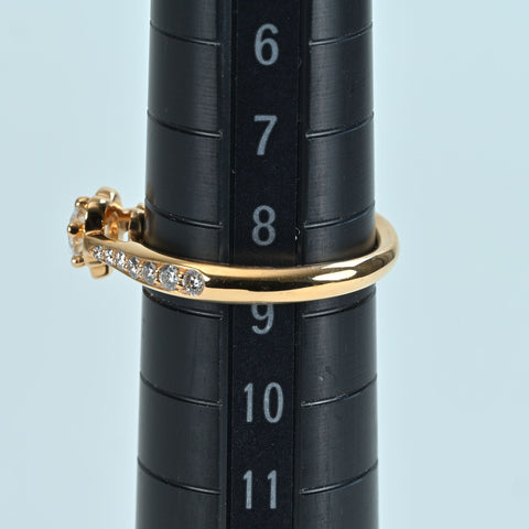 【中古】CHANEL シャネル K18PG DIAMOND カメリア コレクション エンゲージメントリング RING 0.26ct F VVS1 3EX NONE J10834 3.3g #49 GIAミニ鑑定書 指輪