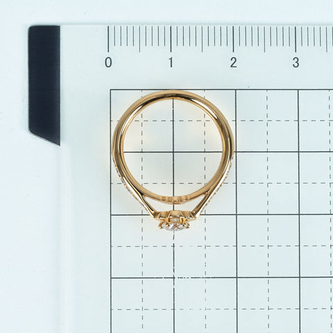 【中古】CHANEL シャネル K18PG DIAMOND カメリア コレクション エンゲージメントリング RING 0.26ct F VVS1 3EX NONE J10834 3.3g #49 GIAミニ鑑定書 指輪