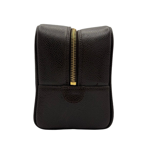 【中古】 CHANEL シャネル COCOMARK COSME POUCH ココマーク コスメポーチ POUCH ブラウン キャビアスキン 中古 BROWM CAVIARSKIN