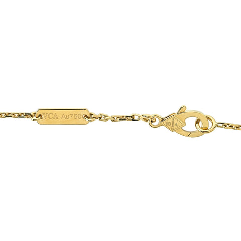 [Pre-owned] Van Cleef & Arpels 18K Yellow Gold VINTAGE ALHAMBRA NECKLACE Malachite 5.5g 42cm