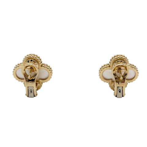 【中古】Van Cleef＆Arpels ヴァン クリーフ＆アーペル  K18YG VINTAGE ALHAMBRA EARRINGS ヴィンテージ アルハンブラ イヤリング 7.6g ピアス マザーオブパール