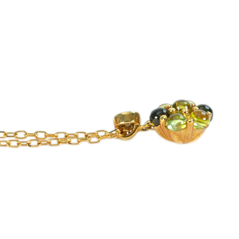 【中古】MIKIMOTO ミキモト K18YG TOULMALINE DIAMOND NECKLACE トルマリン/ダイヤモンドペンダントネックレス D0.07ct