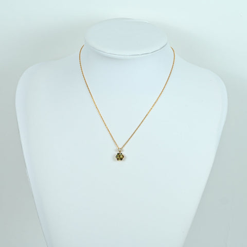 【中古】MIKIMOTO ミキモト K18YG TOULMALINE DIAMOND NECKLACE トルマリン/ダイヤモンドペンダントネックレス D0.07ct