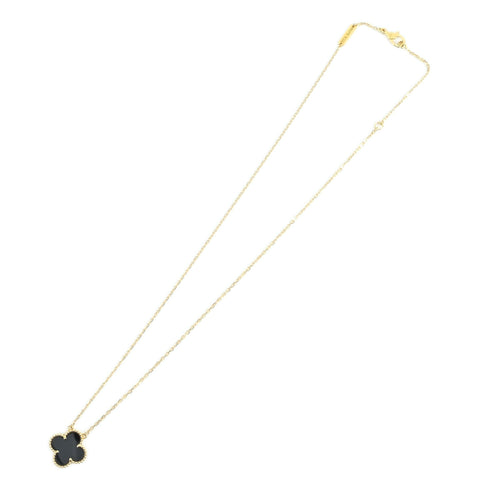 【中古】Van Cleef＆Arpels ヴァンクリーフ＆アーペル K18YG ONYX VINTAGE ALHAMBRA NECKLACE ヴィンテージアルハンブラペンダントネックレス 5.1g BOX 保証書　