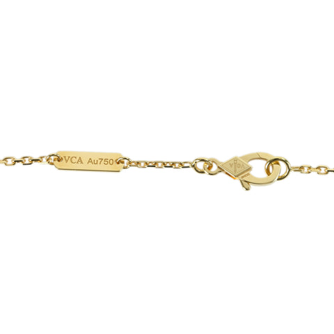 【中古】Van Cleef＆Arpels ヴァンクリーフ＆アーペル K18YG ONYX VINTAGE ALHAMBRA NECKLACE ヴィンテージアルハンブラペンダントネックレス 5.1g BOX 保証書　