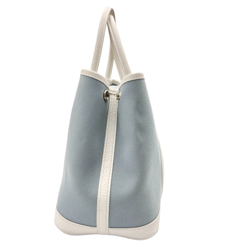 【中古】 Hermes エルメス GARDENPARTY TPM ガーデンパーティーTPM ハンドバッグ Ｘ刻印(2016年) ブルー トワルオフィシエ/レザー 中古 USED バッグ