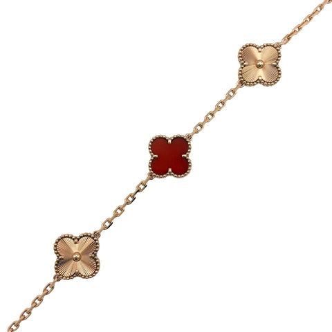 【新品未使用】Van Cleef＆Arpels bracelet ヴァン クリーフ＆アーペル K18PG VINTAGE ALHAMBRA BRACELET ヴィンテージ アルハンブラ ブレスレット、5モチーフ14.1ｇ