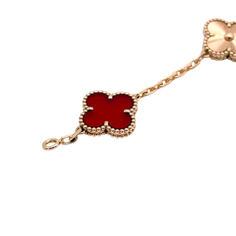 【新品未使用】Van Cleef＆Arpels bracelet ヴァン クリーフ＆アーペル K18PG VINTAGE ALHAMBRA BRACELET ヴィンテージ アルハンブラ ブレスレット、5モチーフ14.1ｇ