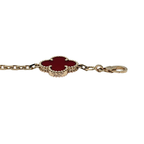 【新品未使用】Van Cleef＆Arpels bracelet ヴァン クリーフ＆アーペル K18PG VINTAGE ALHAMBRA BRACELET ヴィンテージ アルハンブラ ブレスレット、5モチーフ14.1ｇ