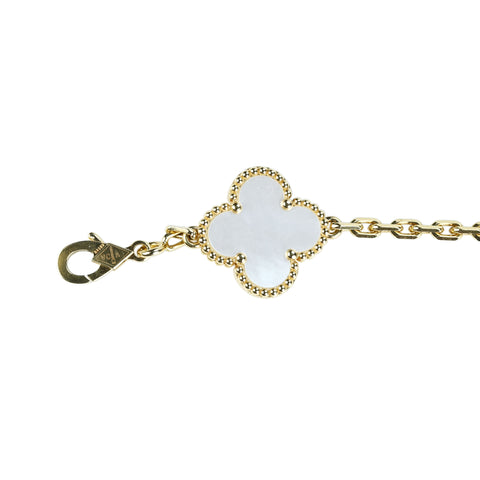 【中古】Van Cleef＆Arpels ヴァンクリーフ＆アーペル K18YG VINTAGE ALHAMBRA BRACELET マザーオブパール ヴィンテージアルハンブラブレスレット11.6g 19cm