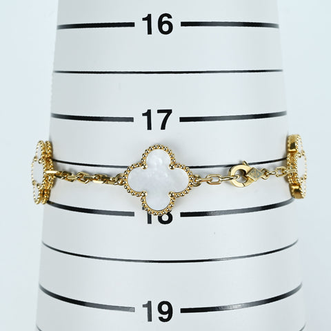 【中古】Van Cleef＆Arpels ヴァンクリーフ＆アーペル K18YG VINTAGE ALHAMBRA BRACELET マザーオブパール ヴィンテージアルハンブラブレスレット11.6g 19cm