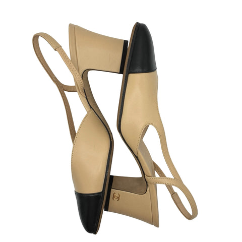 【中古】  CHANEL シャネル SLINGBACK SHOES バイカラースリングバックシューズ サンダル36 USED 中古 現行品 SHOES 靴
