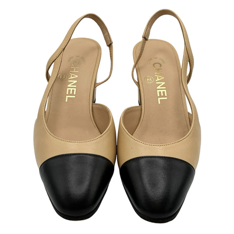 【中古】  CHANEL シャネル SLINGBACK SHOES バイカラースリングバックシューズ サンダル36 USED 中古 現行品 SHOES 靴