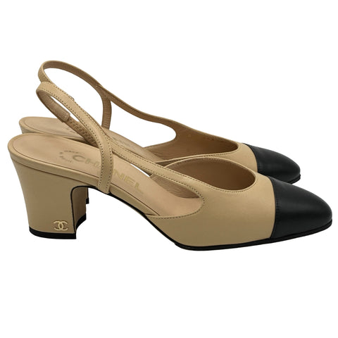 【中古】  CHANEL シャネル SLINGBACK SHOES バイカラースリングバックシューズ サンダル36 USED 中古 現行品 SHOES 靴