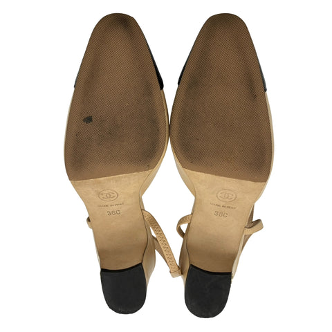 【中古】  CHANEL シャネル SLINGBACK SHOES バイカラースリングバックシューズ サンダル36 USED 中古 現行品 SHOES 靴