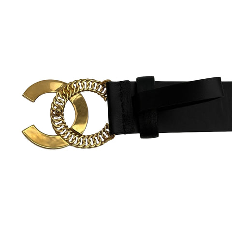 【中古】 CHANEL シャネル BELT ベルト 小物 ブラック ラムスキン 中古 BLACK LAMBSKIN