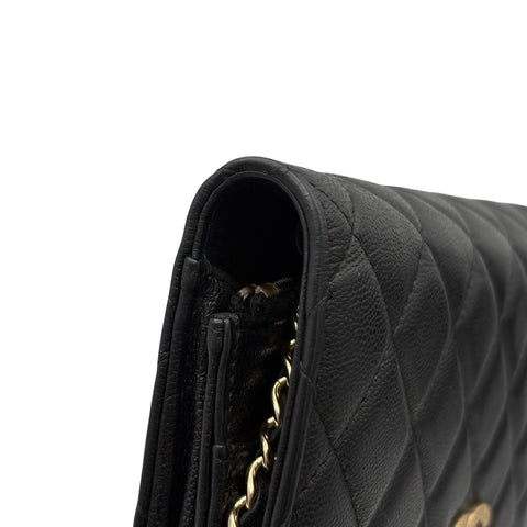 【中古】 CHANEL シャネル CHAIN WALLET チェーンウォレット ランダム番(2021年～) ブラック ラムスキン 中古 USED バッグ