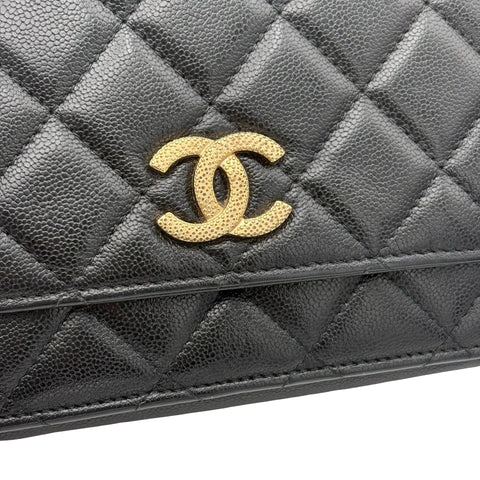 【中古】 CHANEL シャネル CHAIN WALLET チェーンウォレット ランダム番(2021年～) ブラック ラムスキン 中古 USED バッグ
