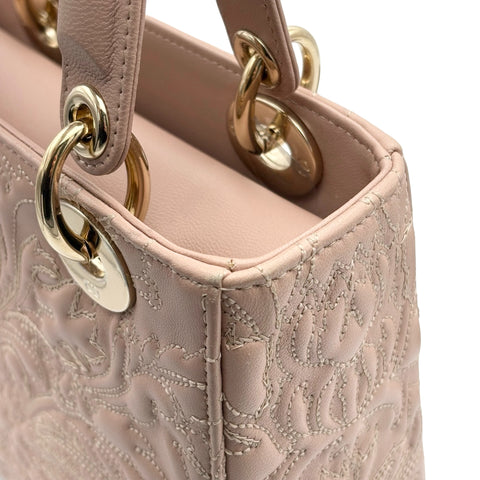 【中古】 Christian Dior クリスチャン ディオール LADY DIOR レディディオール ハンドバッグ 15-MA-1202(2022年) ピンク系 レザー 中古 USED バッグ