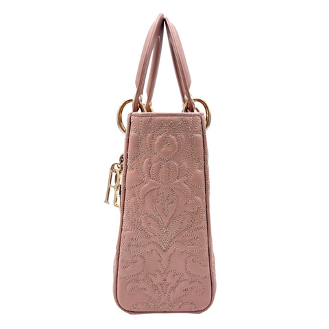 【中古】 Christian Dior クリスチャン ディオール LADY DIOR レディディオール ハンドバッグ 15-MA-1202(2022年) ピンク系 レザー 中古 USED バッグ