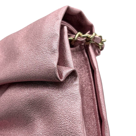 【中古】 CHANEL シャネル RIBBON EVENING BAG リボンイブニングバック ショルダーバッグ ランダム番(2021年～) ピンク ラムスキン 中古 USED バッグ