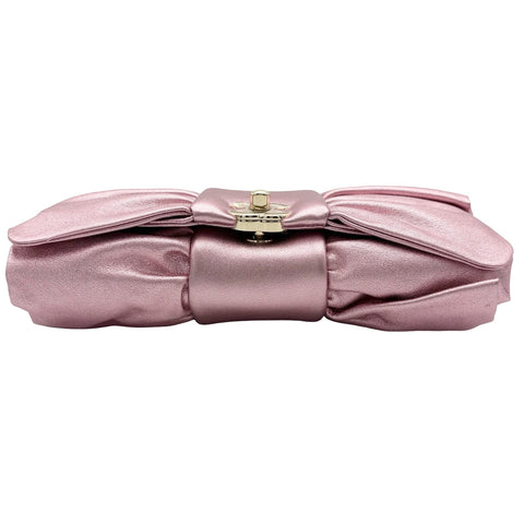 【中古】 CHANEL シャネル RIBBON EVENING BAG リボンイブニングバック ショルダーバッグ ランダム番(2021年～) ピンク ラムスキン 中古 USED バッグ