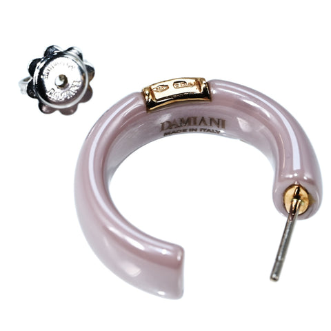 【中古】DAMIANI ダミアーニ K18WG/K18PGDIAMOND D ICON 1P DIAMOND EARRINGS ディーアイコン カプチーノセラミックピアス 13.0g