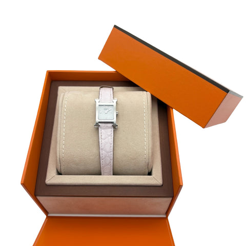 【新品未使用】Hermes エルメス H WATCH 2025年 SS/ALIGATOR 17 電池 時計 レディース