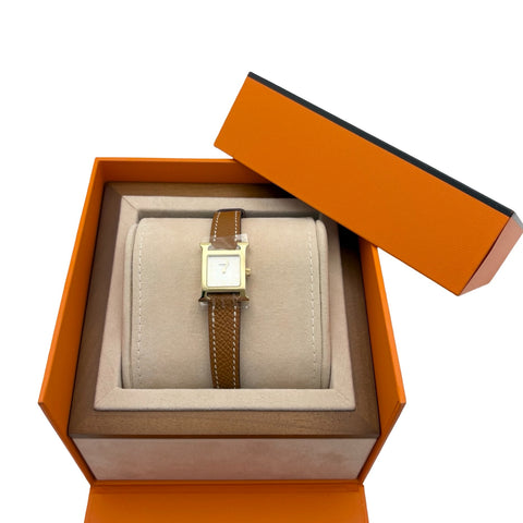 【新品未使用】Hermes エルメス H WATCH 2025年 SS/GP 17 電池 時計 レディース