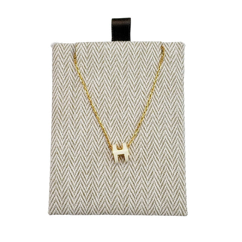 【未使用】 Hermes エルメス MINI POP H NECKLACE ミニポップアッシュネックレス ネックレス ホワイト/イエローゴールド GP 未使用