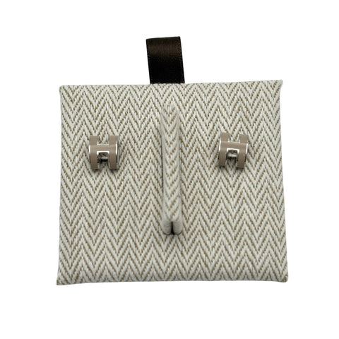 【新品未使用】Hermes エルメス MINI POP H EARRINGS ミニポップアッシュピアス ピアス マロン・グラッセ（グレー系）/シルバー GP 新品未使用