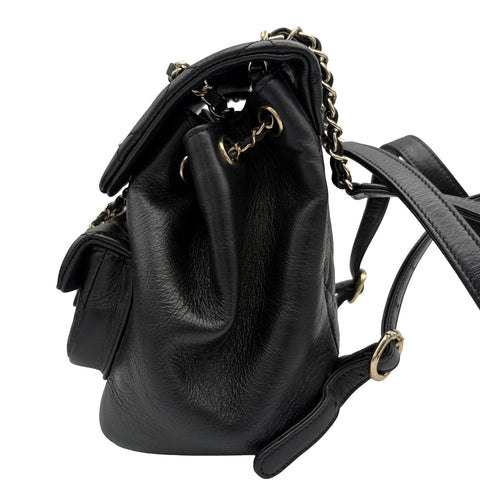 【美品】 CHANEL シャネル DUMA COCOMARK BACKPACK デュマココマーク バックバッグ バックパック ICチップ(2021年～) ブラック カーフスキン 中古 USED バッグ