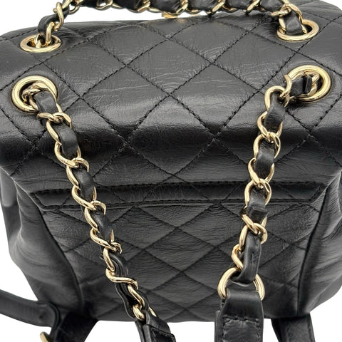 【美品】 CHANEL シャネル DUMA COCOMARK BACKPACK デュマココマーク バックバッグ バックパック ICチップ(2021年～) ブラック カーフスキン 中古 USED バッグ