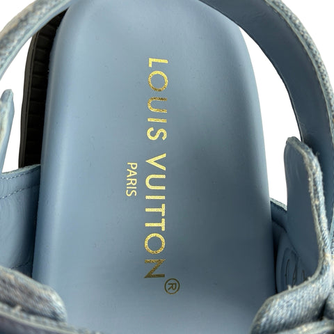 【美品】 LOUIS VUITTON ルイヴィトン DENIM SANDAL ロゴ付きモノグラムデニムベルトサンダル 37.5 USED 中古 SHOES 靴