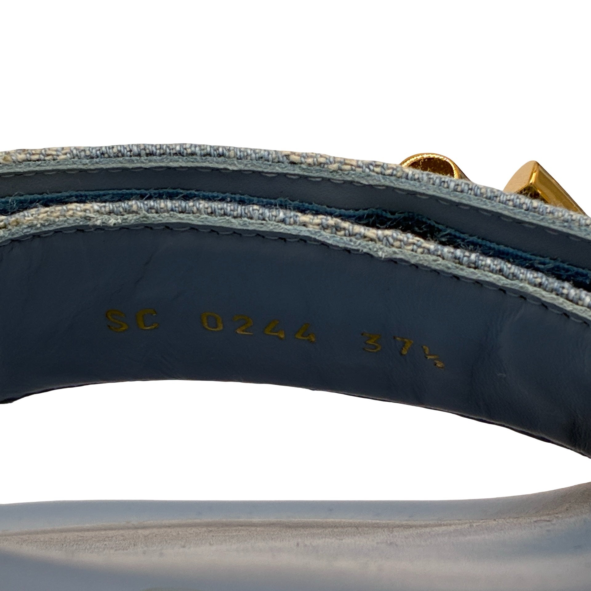 美品】 LOUIS VUITTON ルイヴィトン DENIM SANDAL ロゴ付きモノグラム