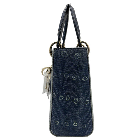 【美品】 Christian Dior クリスチャン ディオール LADY DIOR BAG レディ ディオール バッグ ハンドバッグ ブルー系 リザード 中古 USED バッグ