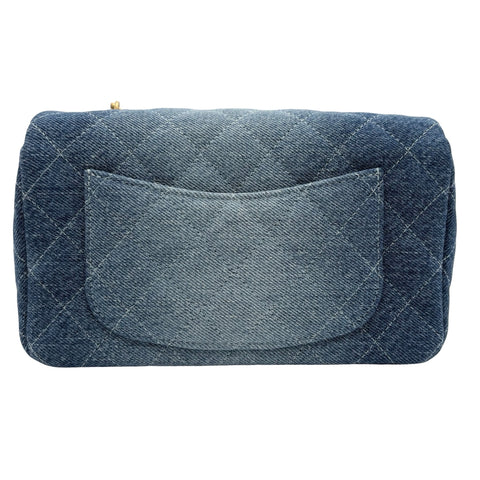 【中古】 CHANEL シャネル MINI MATELASSE CHAIN SHOULDER BAG ミニマトラッセチェーンショルダーバッグ デニム ICチップ(2021年~) ブルー デニム 中古 USED バッグ