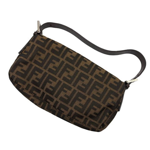 【中古】FENDI フェンディ MAMMA BAGUETTE SHOULDER BAG マンマバケットショルダーバッグ ハンドバッグ ズッカ キャンバス 中古 USED バッグ