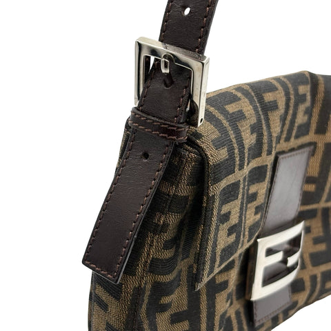 【中古】FENDI フェンディ MAMMA BAGUETTE SHOULDER BAG マンマバケットショルダーバッグ ハンドバッグ ズッカ キャンバス 中古 USED バッグ