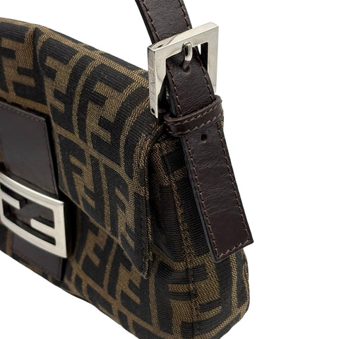 【中古】FENDI フェンディ MAMMA BAGUETTE SHOULDER BAG マンマバケットショルダーバッグ ハンドバッグ ズッカ キャンバス 中古 USED バッグ